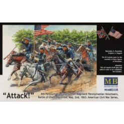 Attack" 8 TH Pensylvania Cavalery 89 TH Regiment Volunteers 1/35 Amerikaanse Burger Oorlog Figuren -MB3550